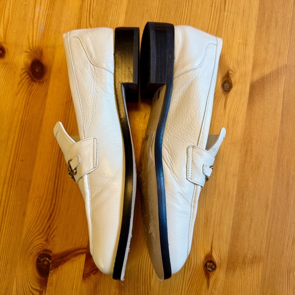 Larroude Cream Leather Loafers - Picture 4 of 16